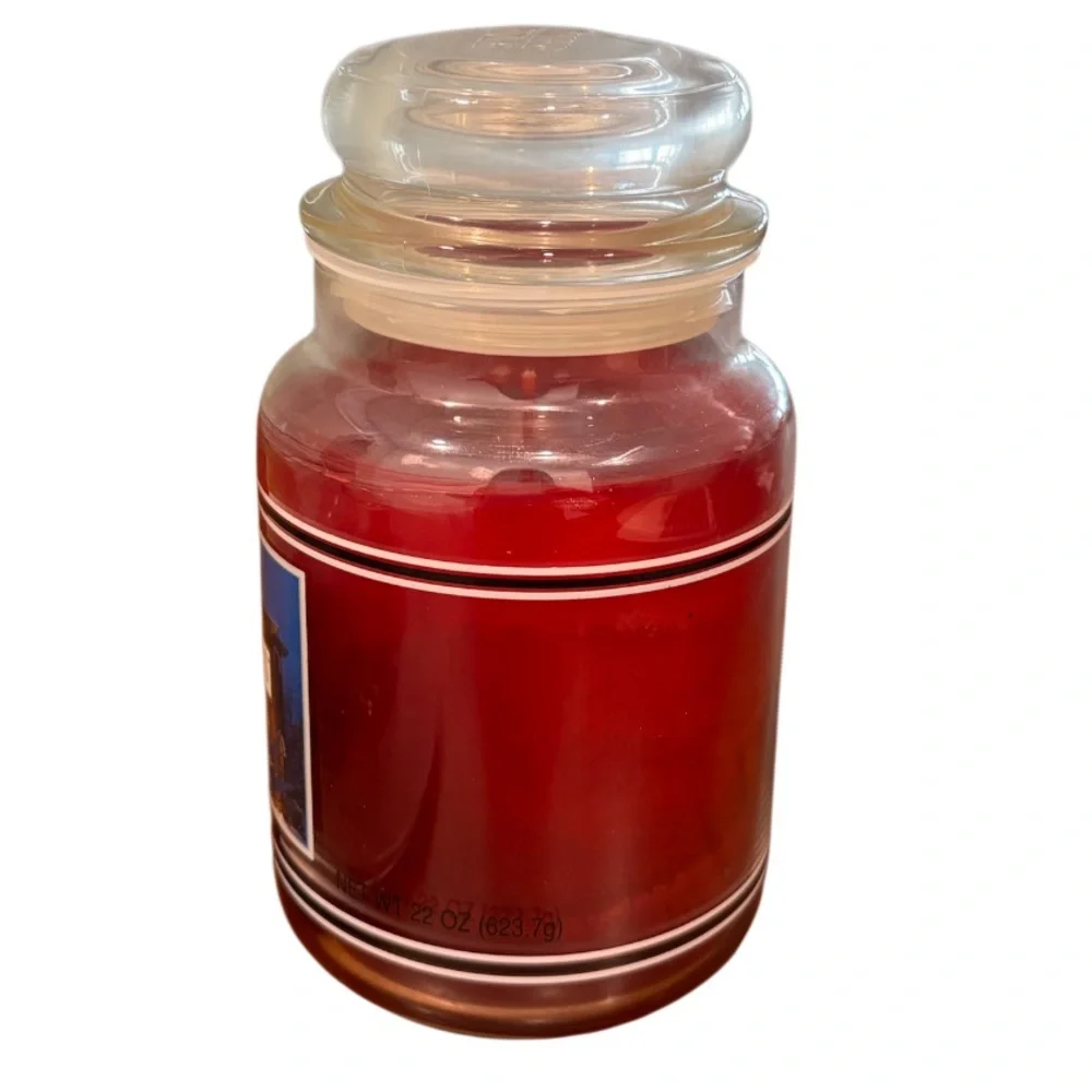Yankee Candle Jar Vintage Home for the Holidays Rare Vintage Black Band Burgundy